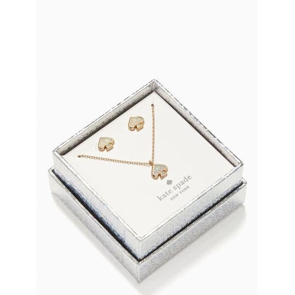 Fashion 4 - Everyday Spade Glitter Studs And Pendant Set