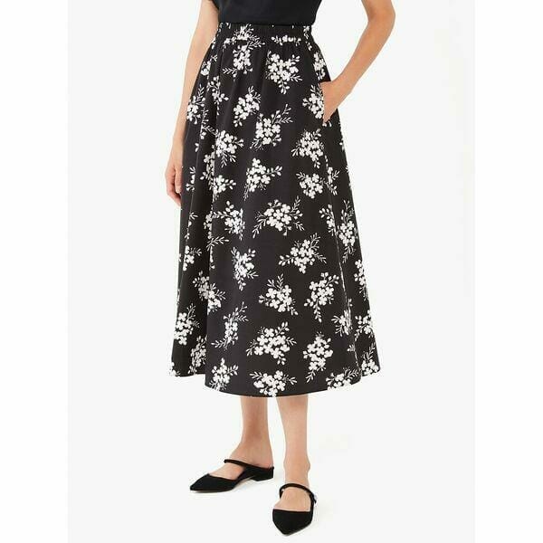 Fashion 4 - Floral Clusters Poplin Skirt