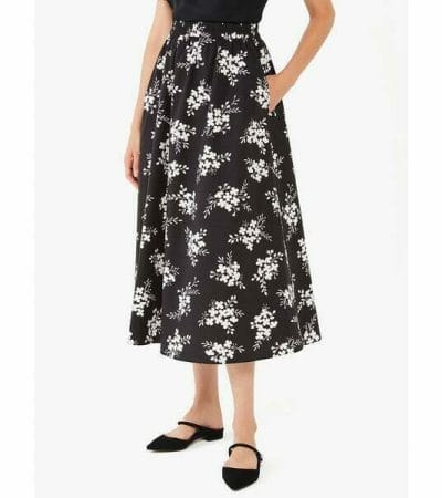 Fashion 4 - Floral Clusters Poplin Skirt