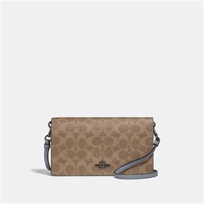 Fashion 4 - HAYDEN FOLDOVER CROSSBODY CLUTCH IN COLORBLOCK SIGNATURE CANVAS