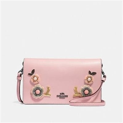 Fashion 4 - HAYDEN FOLDOVER CROSSBODY CLUTCH WITH TEA ROSE STONES