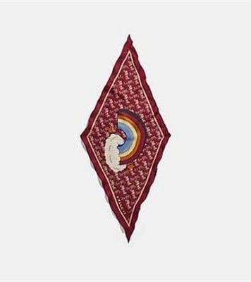 Fashion 4 - HORSE AND CARRIAGE RAINBOW PRINT SILK DIAMOND SCARF