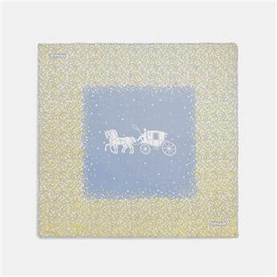 Fashion 4 - HORSE AND CARRIAGE TEA ROSE PRINT OVERSIZED SQUARE SCARF