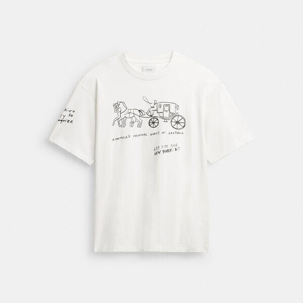 Fashion 4 - Heritage Sketch Print Relaxed T Shirt In Organic Cotton
