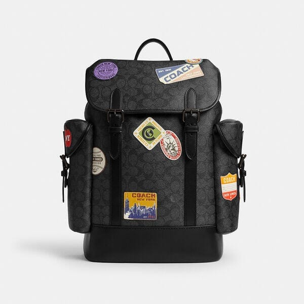 Fashion 4 - Hitch Backpack In Signature Canvas With Patches Fashion 4 - Hitch Backpack In Signature Canvas With Patches