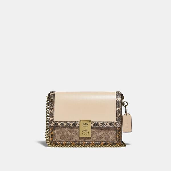 Fashion 4 - Hutton Shoulder Bag In Signature Canvas With Snakeskin Detail
