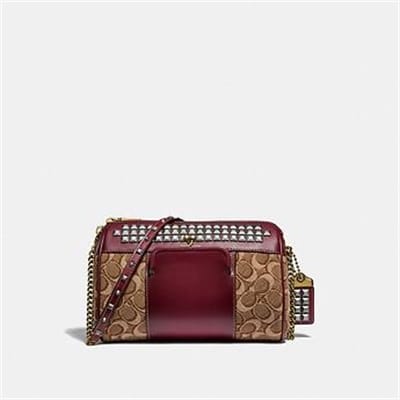 Fashion 4 - JONI CROSSBODY IN SIGNATURE JACQUARD WITH PYRAMID RIVETS