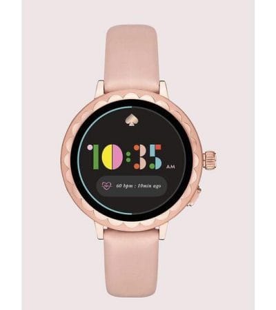 Fashion 4 - Kate Spade New York Scallop Blush Leather Smartwatch 2 Featuring Contactless Payment