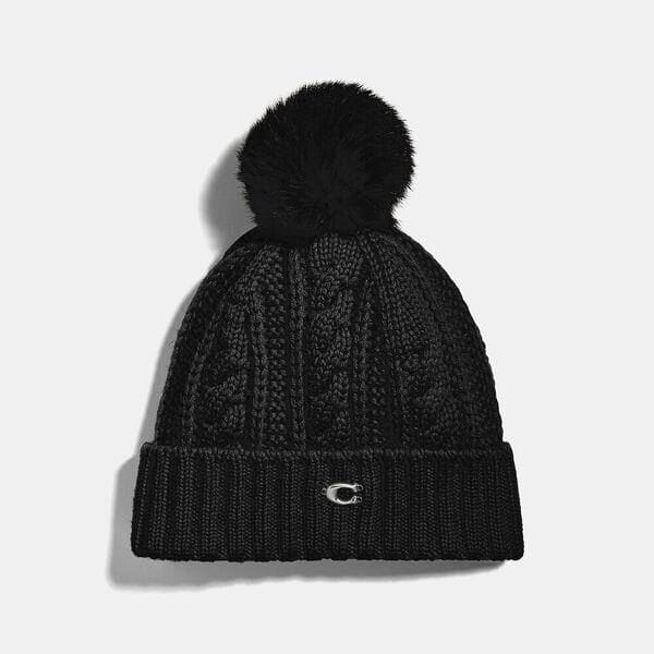 Fashion 4 - Knit Hat With Shearling Pom Pom