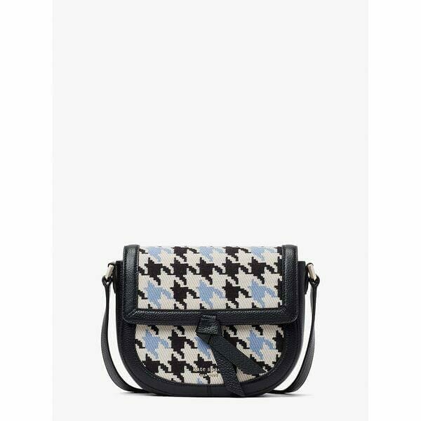 Fashion 4 - Knott Houndstooth Medium Saddle Crossbody