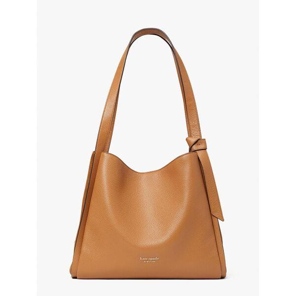 Fashion 4 - Knott Pebbled Leather &amp; Suede Large Shoulder Bag