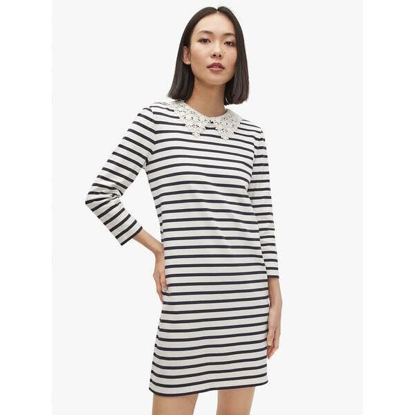 Fashion 4 - Lace Collar Striped Tee Dress