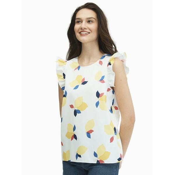 Fashion 4 - Lemon Zest Sleevelss Ruffle Top