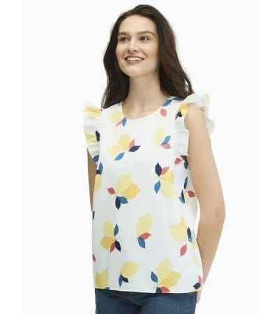 Fashion 4 - Lemon Zest Sleevelss Ruffle Top