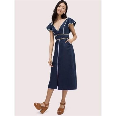 Fashion 4 - Linen Contrast Trim Dress