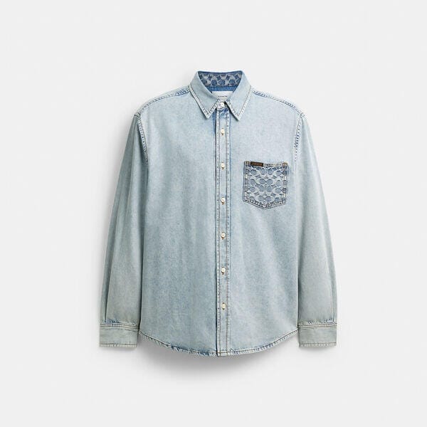 Fashion 4 - Long Sleeve Denim Shirt In Organic Cotton