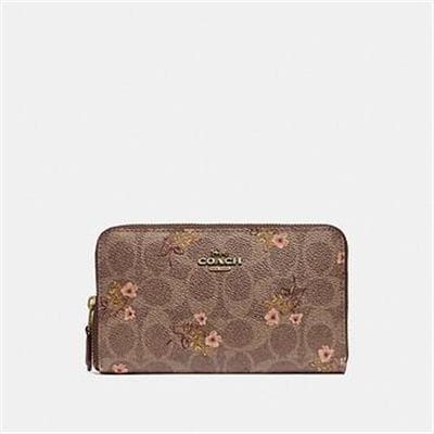 Fashion 4 - MEDIUM ZIP AROUND WALLET IN SIGNATURE CANVAS WITH FLORAL PRINT