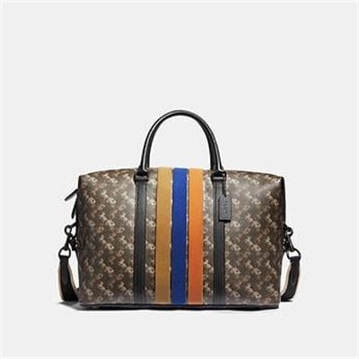 Fashion 4 - METROPOLITAN DUFFLE WITH HORSE AND CARRIAGE PRINT AND VARSITY STRIPE