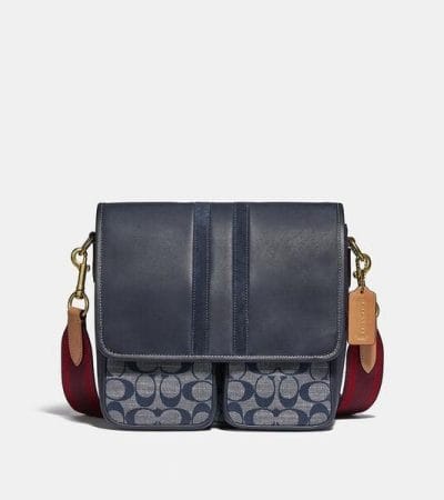 Fashion 4 - Map Bag In Signature Chambray With Varsity Stripe