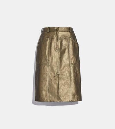 Fashion 4 - Metallic Leather Midi Skirt