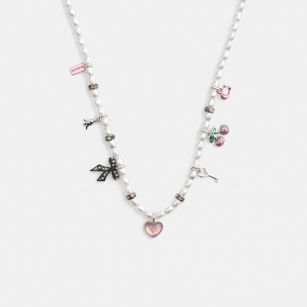 Fashion 4 - Mini Bow Charms Pearl Necklace