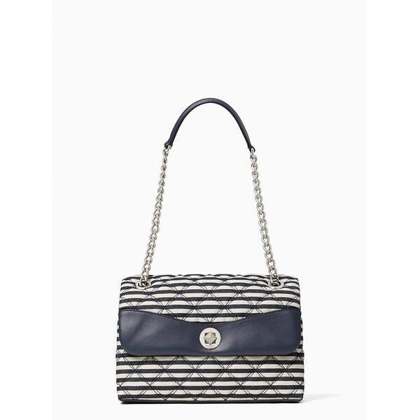 Fashion 4 - Natalia Lurex Stripe Medium Flap Shoulder Bag