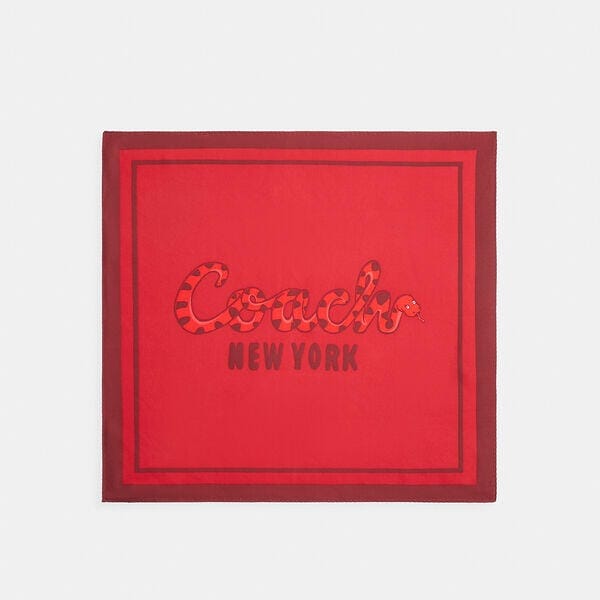 Fashion 4 - New Year Silk Bandana With Coach Snake Script Print