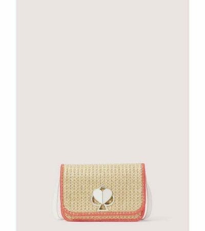 Fashion 4 - Nicola Raffia Twistlock Medium Shoulder Bag