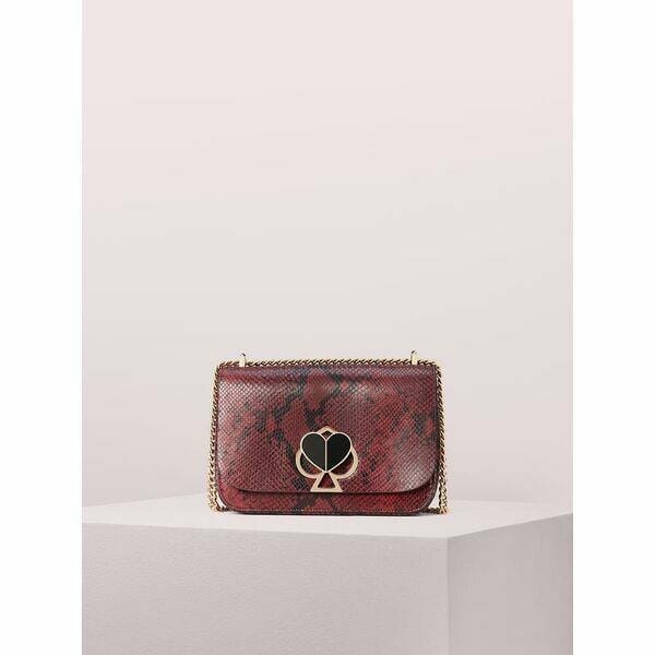 Fashion 4 - Nicola Snake Embossed Twistlock Medium Convertible Chain Shoulder Bag