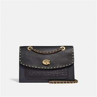 Fashion 4 - PARKER SHOULDER BAG IN SIGNATURE LEATHER WITH RIVETS