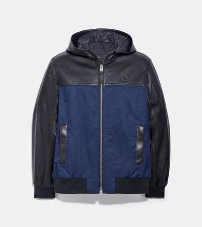 Fashion 4 - Pieced Leather Hoodie