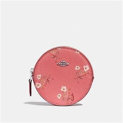 Fashion 4 - ROUND COIN CASE WITH FLORAL BOW PRINT