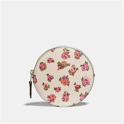 Fashion 4 - ROUND COIN CASE WITH MINI VINTAGE ROSE PRINT