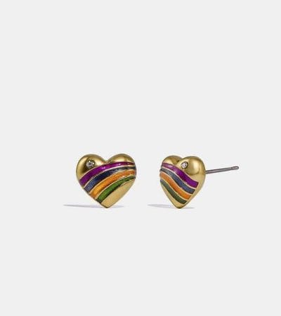 Fashion 4 - Rainbow Heart Stud Earrings