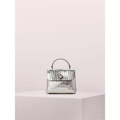 Fashion 4 - Romy Metallic Croc-embossed Mini Top Handle Bag