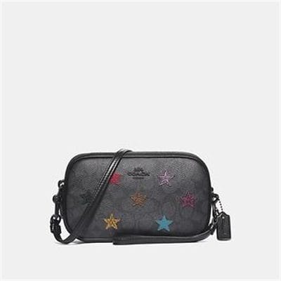 Fashion 4 - SADIE CROSSBODY CLUTCH IN SIGNATURE CANVAS WITH STAR APPLIQUE AND SNAK