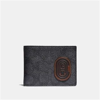 Fashion 4 - SLIM BILLFOLD WALLET IN SIGNATURE CANVAS WITH COACH PATCH