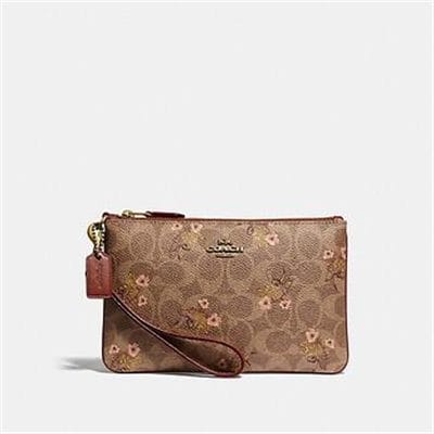 Fashion 4 - SMALL WRISTLET IN SIGNATURE CANVAS WITH FLORAL BOW PRINT