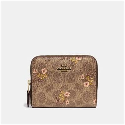 Fashion 4 - SMALL ZIP AROUND WALLET IN SIGNATURE CANVAS WITH FLORAL PRINT