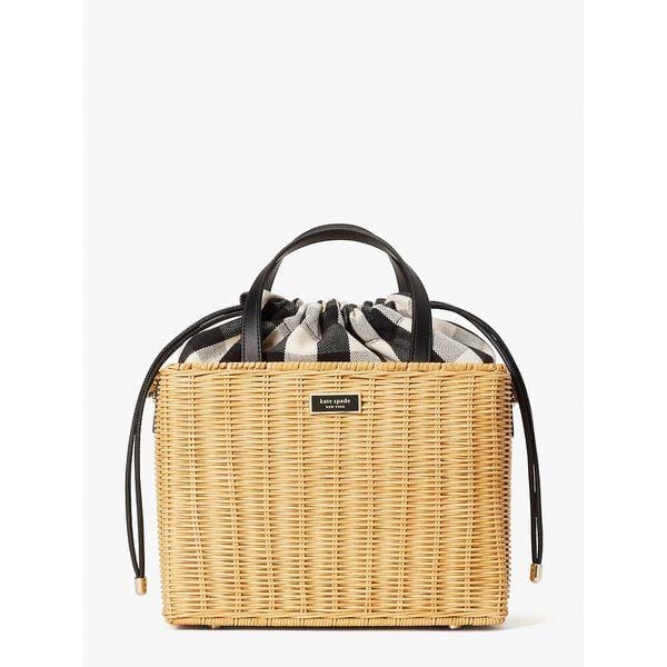 Fashion 4 - Sam Gingham Wicker Medium Satchel