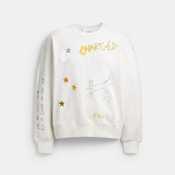 Fashion 4 - Shrunken Sketch Print Crewneck Sweatshirt