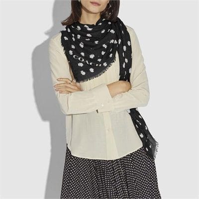 Fashion 4 - Signature And Floral Print Oversized Square Scarf