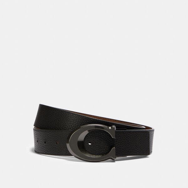 Fashion 4 - Signature Buckle Cut To Size Reversible Belt Fashion 4 - Signature Buckle Cut To Size Reversible Belt