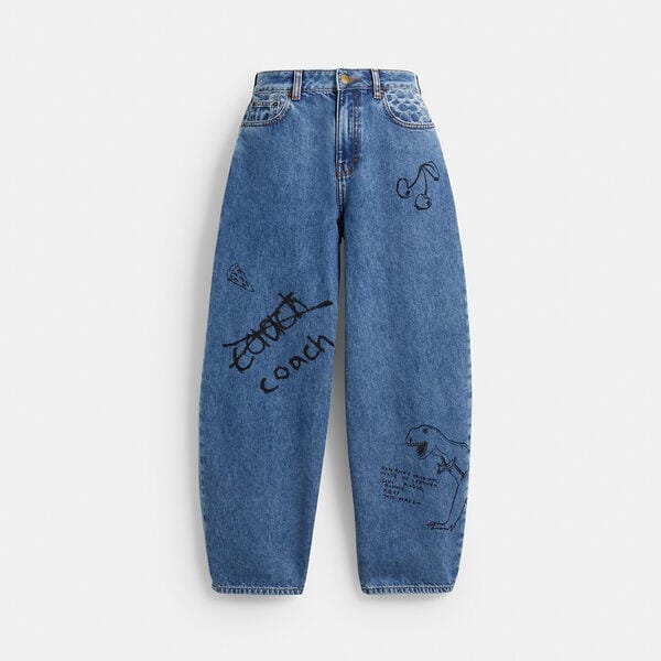 Fashion 4 - Sketch Print Barrel Jeans