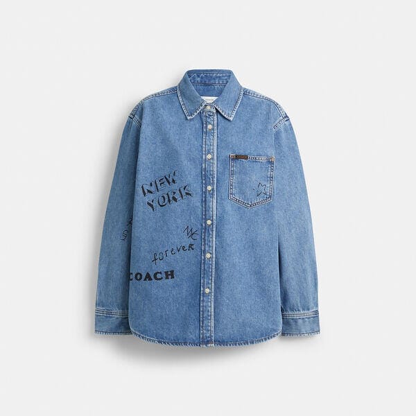 Fashion 4 - Sketch Print Denim Shirt