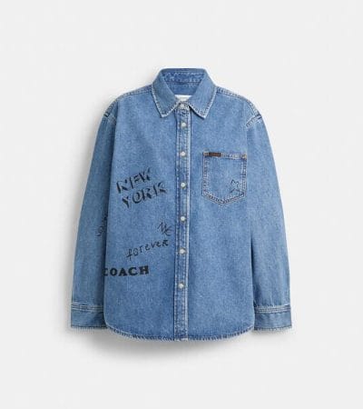 Fashion 4 - Sketch Print Denim Shirt