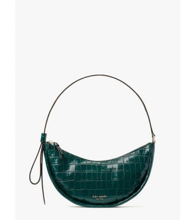 Fashion 4 - Smile Croc-embossed Leather Small Shoulder Bag