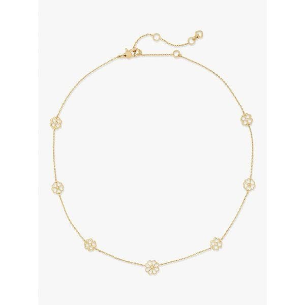 Fashion 4 - Spade Floral Long Scatter Necklace