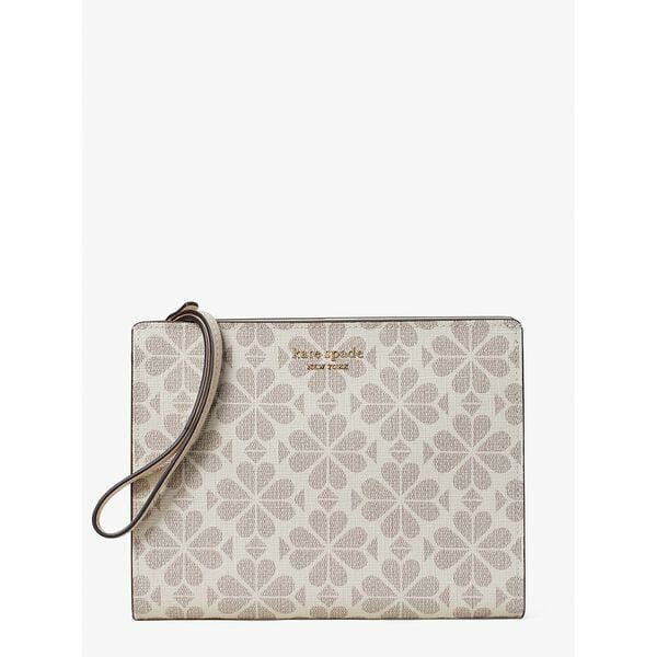 Fashion 4 - Spade Flower Coated Canvas Gusseted Wristlet