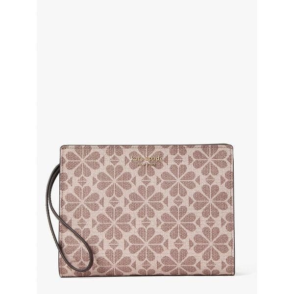 Fashion 4 - Spade Flower Coated Canvas Wristlet